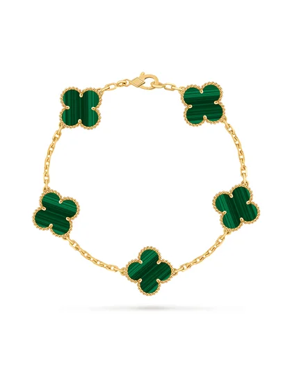 Five-Motif Green Clover Bracelet
