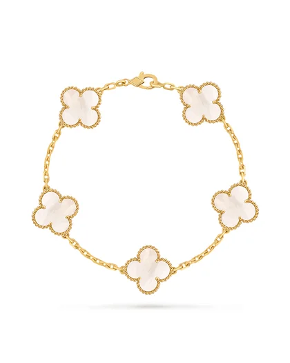 Five-Motif Mother-of-Pearl Clover Bracelet