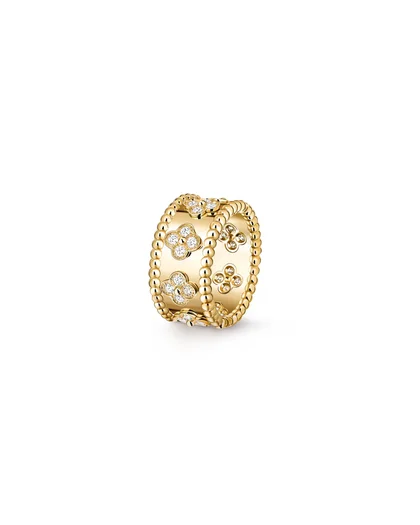 Diamond Beaded Clover Ring